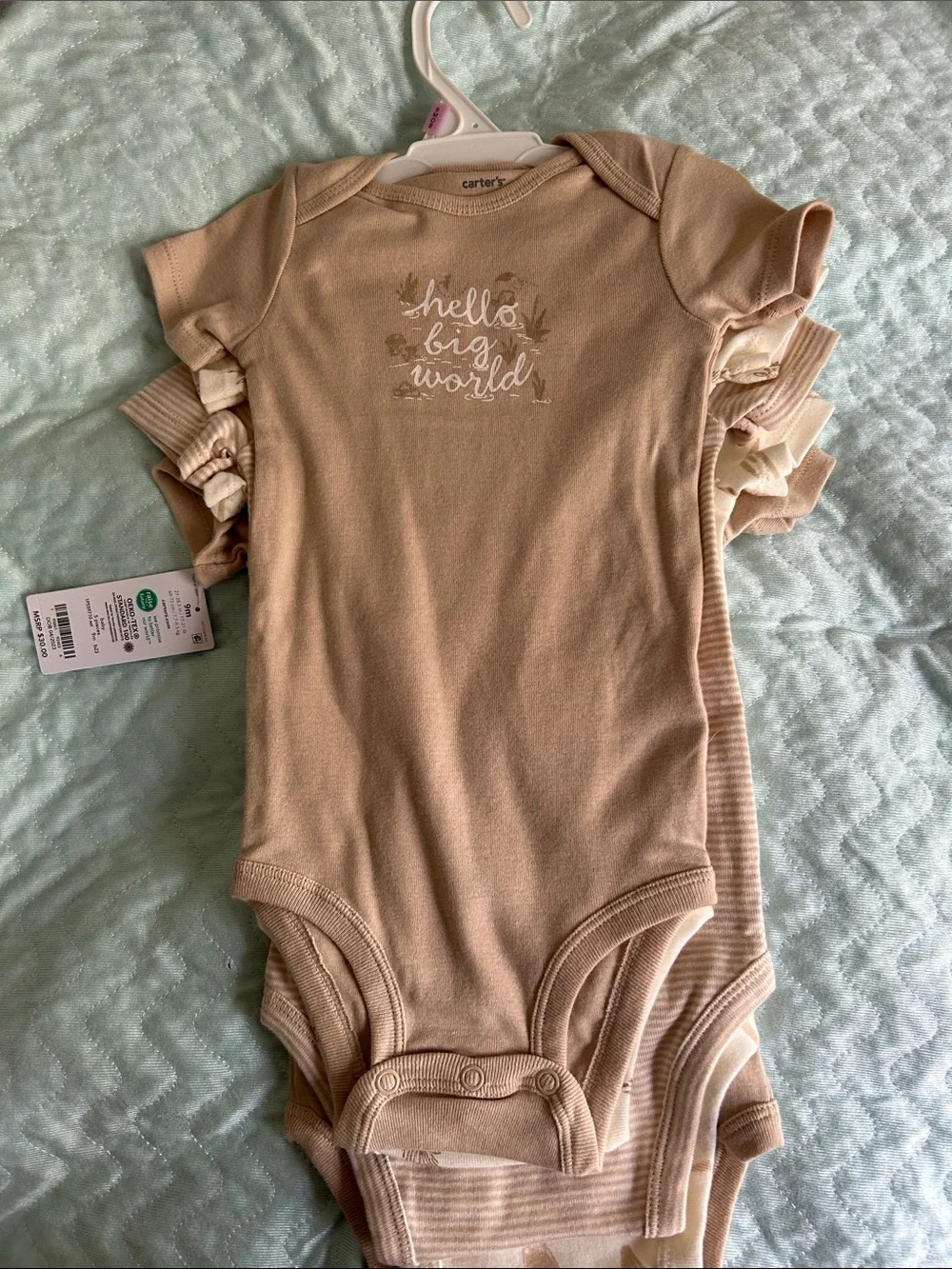 Carter's Beige Goose Graphic One-Piece Bodysuits - Neutral 5-Pack